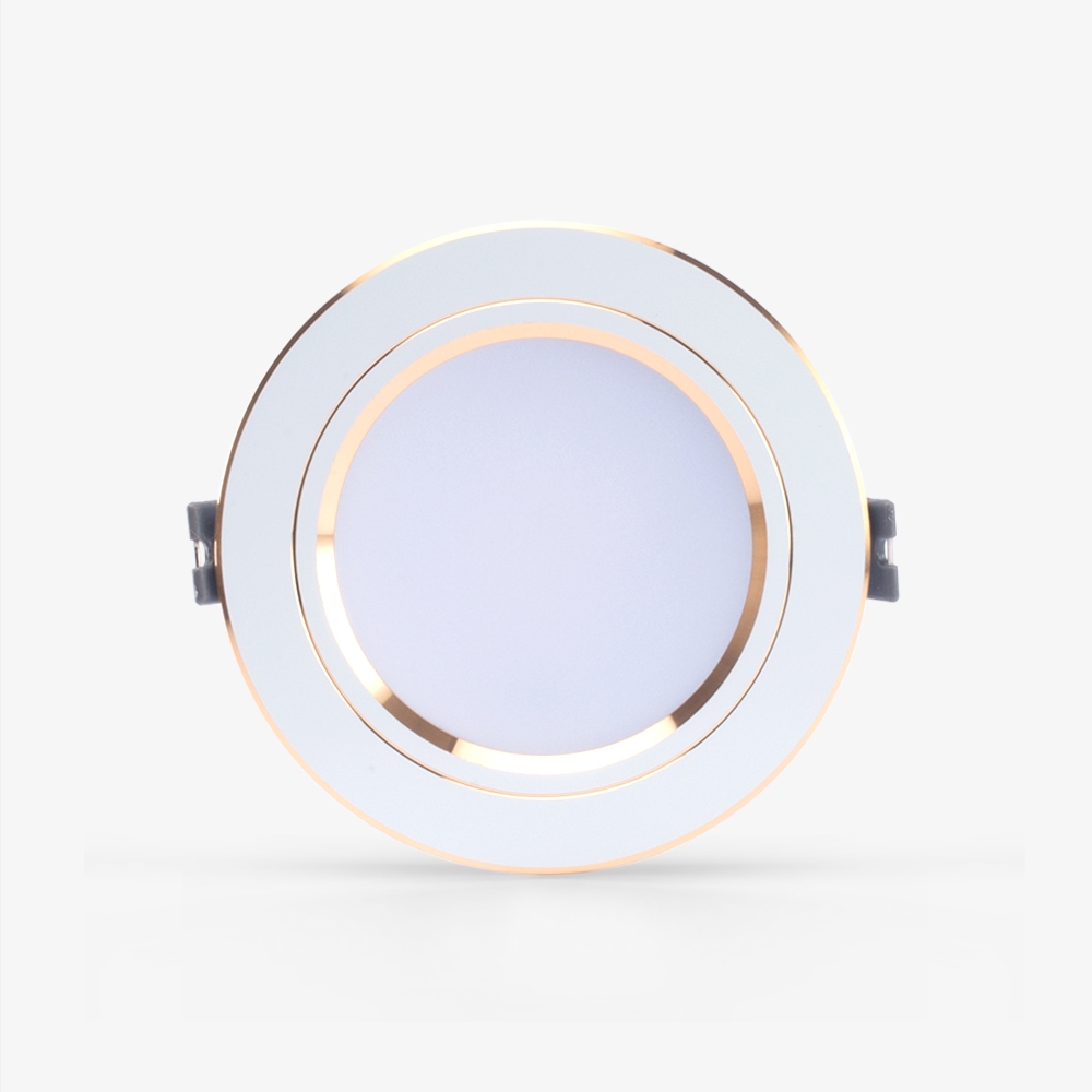 Đèn LED âm trần Downlight đổi màu AT10 viền vàng 90/8W Model: AT10 ĐM 90/8W