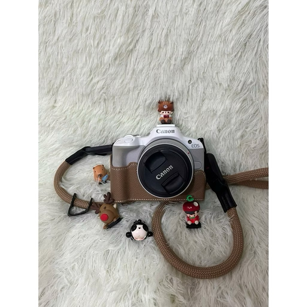 Case - Bao Da Máy Ảnh Canon R50/R100 Da Pu - Case lẻ chưa bao gồm dây tất cả các màu