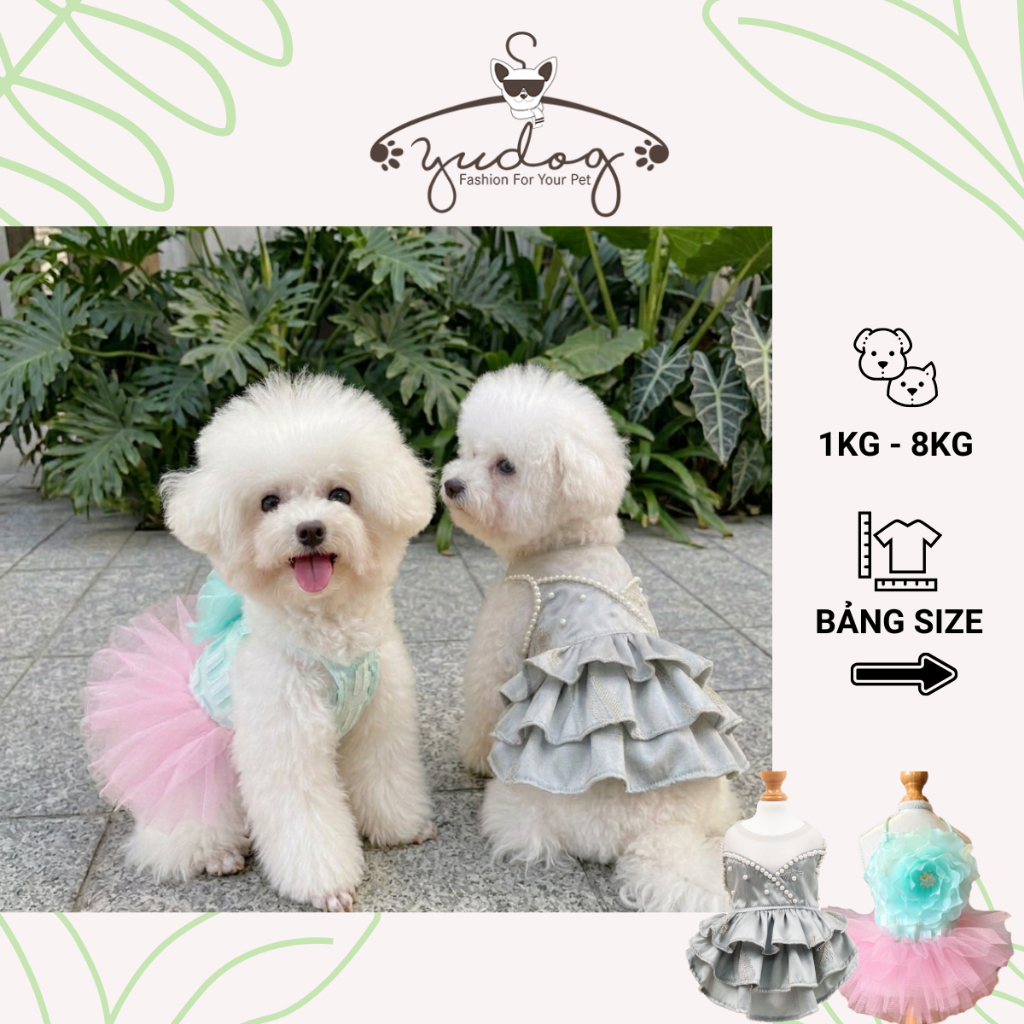 Đầm công chúa mặc cho chó mèo thú cưng yudog