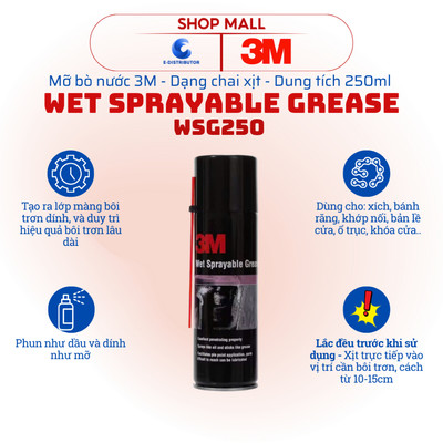 [HỎA TỐC] Chai xịt mỡ bò nước 3M Wet Sprayable Grease WSG250 - Dung tích 250ml