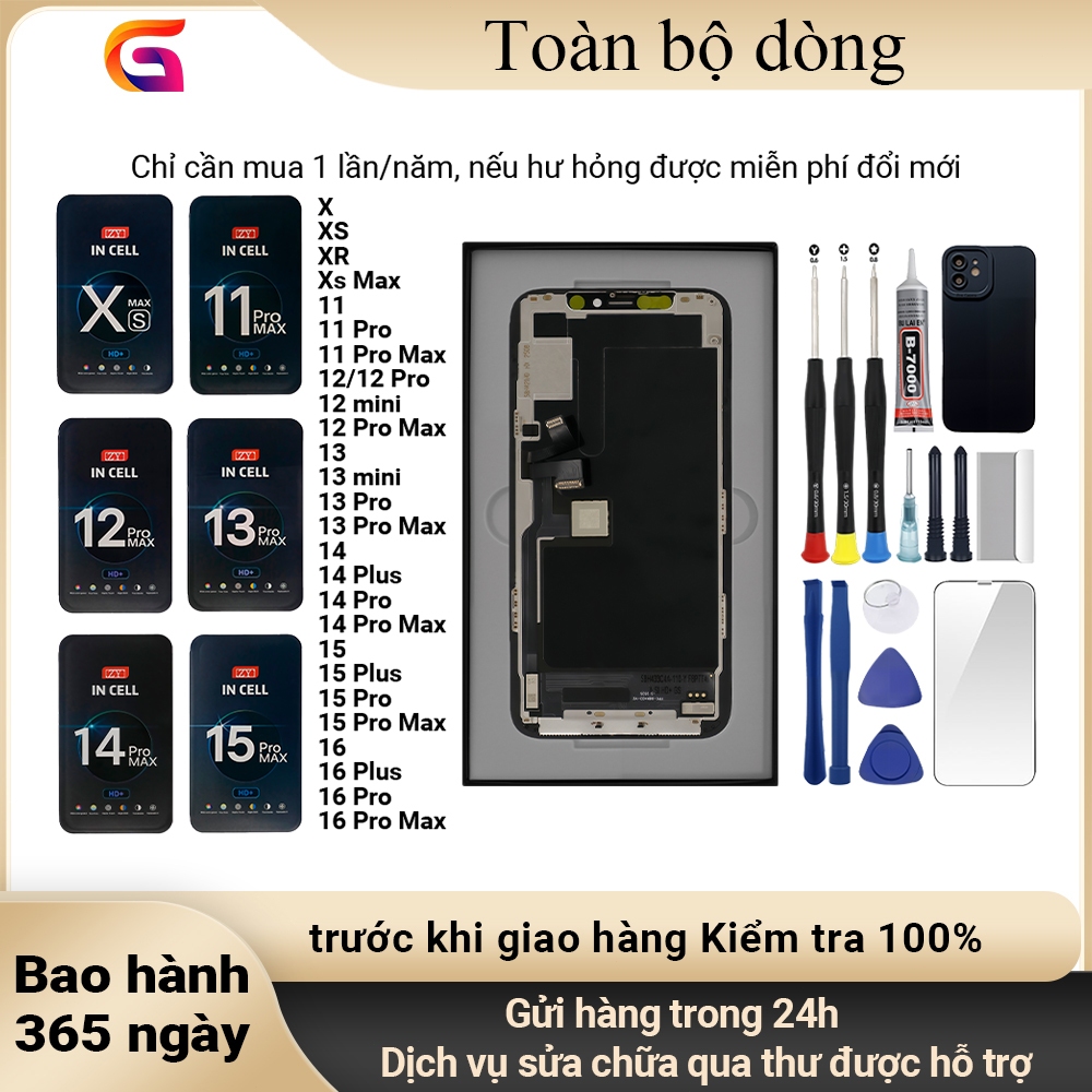 Màn hình GX/ZY chính hãng tương thích với iPhoneX/XS/Xs Max/11/12/13/MINI/14/15/16/Pro/Plus/Pro Max
