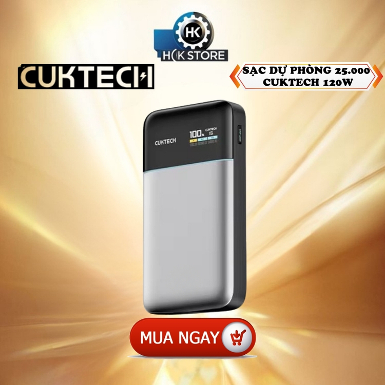Pin Dự Phòng CUKTECH LPB252N 25.000mAh 120W. Chính Hãng CUKTECH, Chứng Nhận CCC
