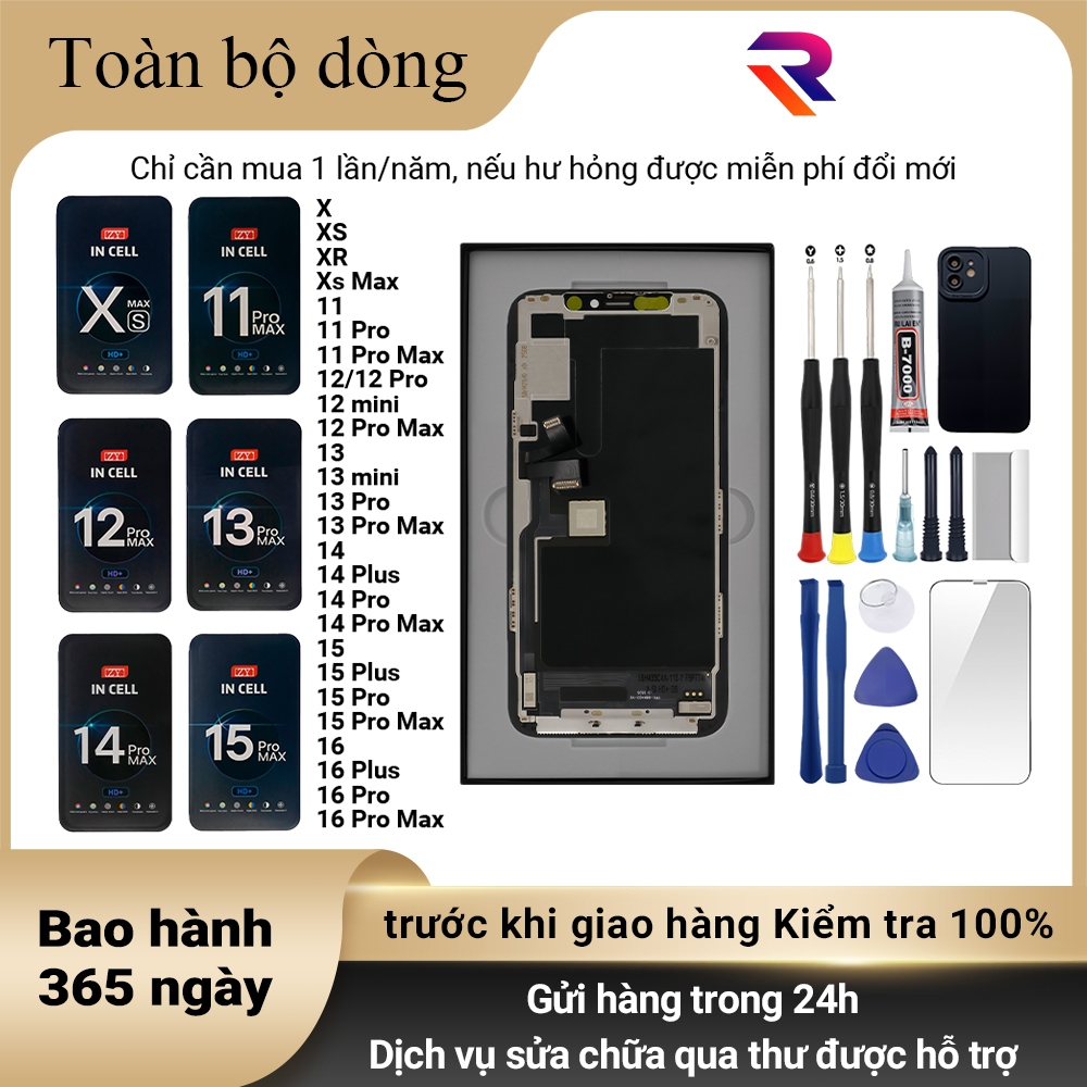 Màn hình GX/ZY chính hãng tương thích với iPhoneX/XS/Xs Max/11/12/13/MINI/14/15/16/Pro/Plus/Pro Max