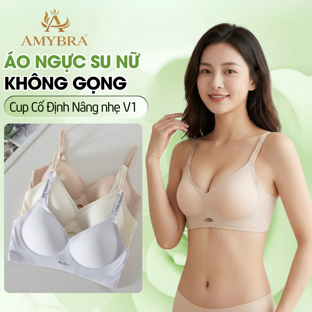 [BST MỚI 2026] Áo Ngực Nữ Không Gọng Không Lộ Viền, Áo Lót Nữ Su Đúc Mềm Mại Thoáng Khí AMYBRA A960