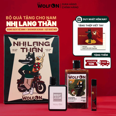 Set Quà Tặng Bạn Trai NHỊ LANG THẦN LYD Wolf ON - Sữa Tắm Nam, Xịt Khử Mùi, Dung Dịch Vệ Sinh 95ML