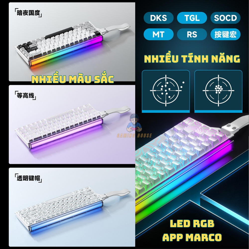 Bàn phím cơ Rapid Trigger Weika Air68 - Tần số 8K HZ - LED RGB - Web Hub - RT 0,01 - Lót full foam - Plate FR4 | BigBuy360 - bigbuy360.vn