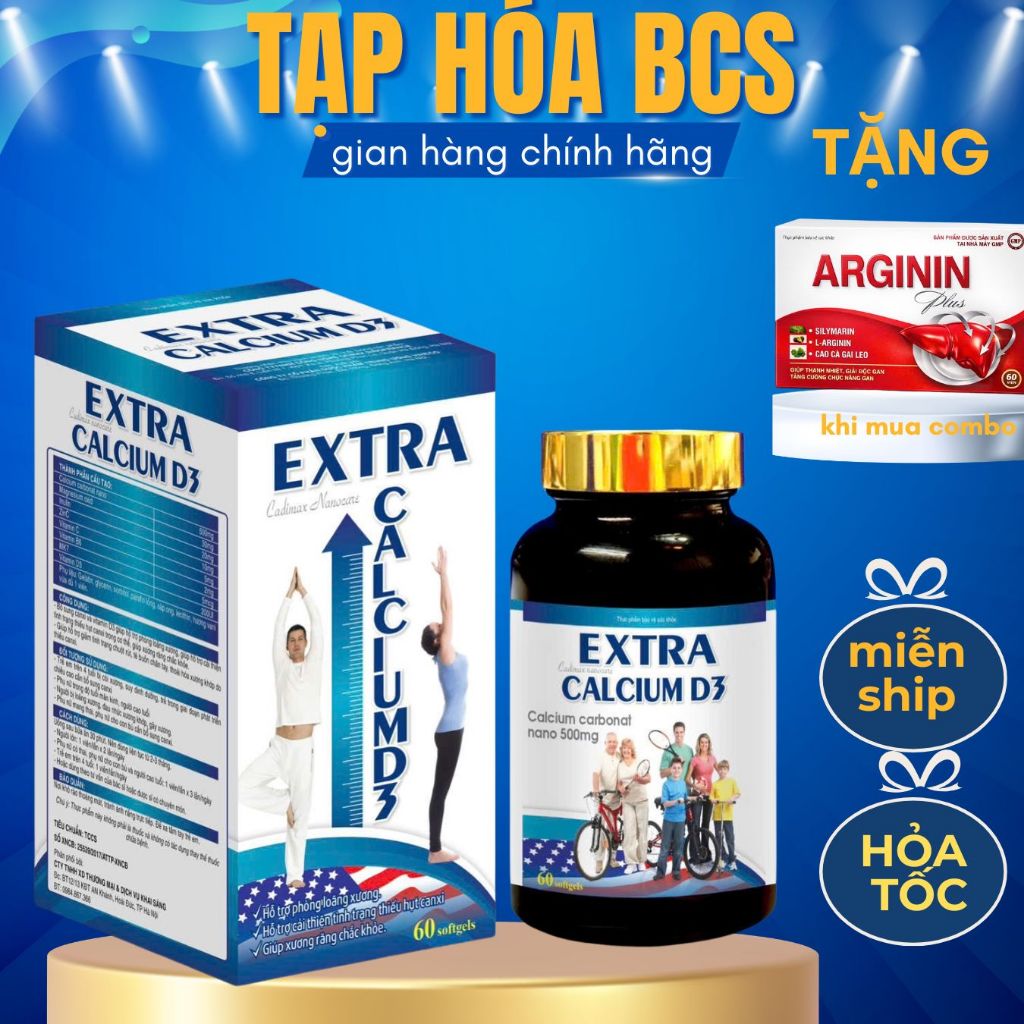 🌿 EXTRA CALCIUM D3 – BỔ SUNG CANXI NANO & VITAMIN D3, HỖ TRỢ XƯƠNG CHẮC KHỎE