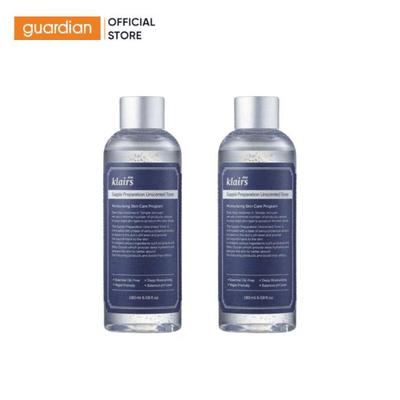 Combo 2 Nước Hoa Hồng Không Mùi Dưỡng Ẩm & Làm Mềm Dear, Klairs Supple Preparation Unscented Guardian 180Ml