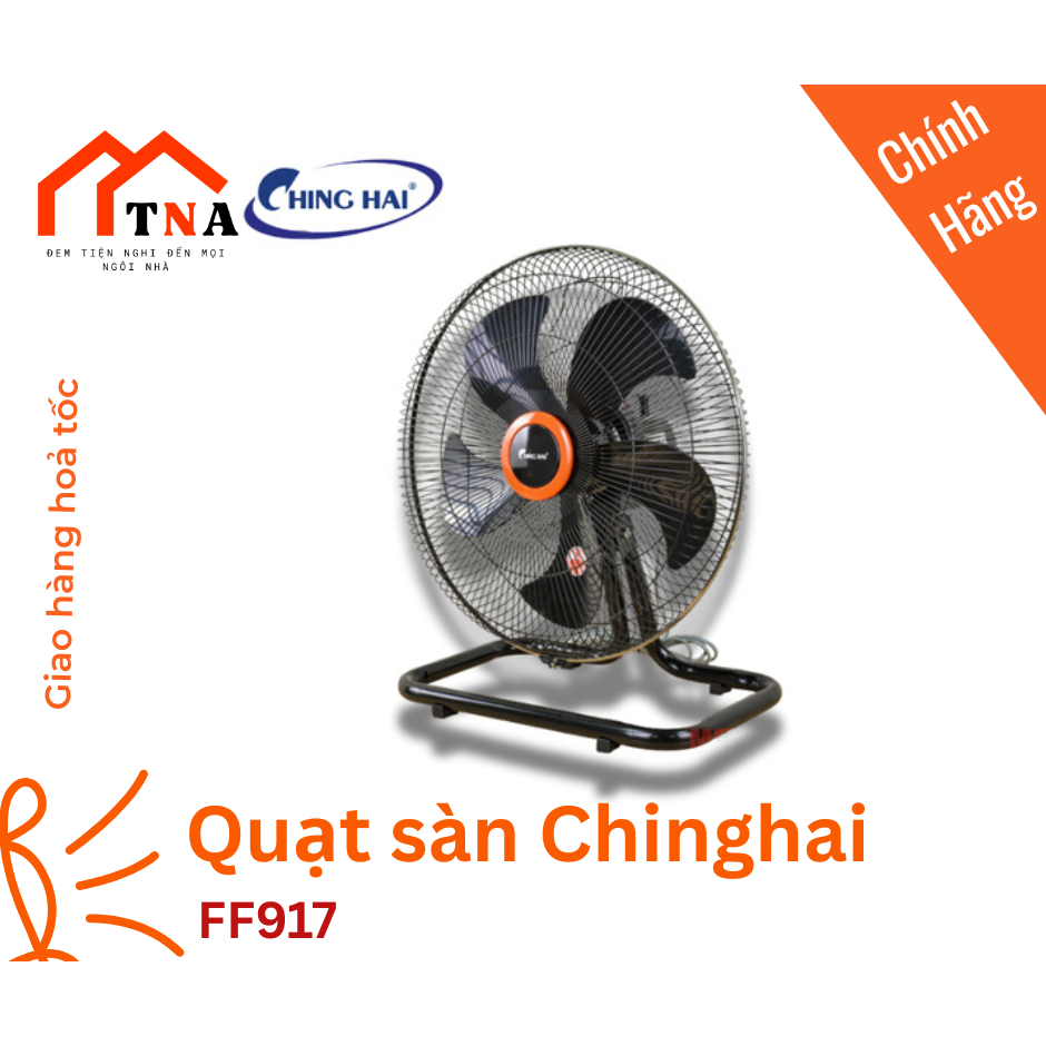 Quạt sàn công nghiệp Chinghai FF917 75W sải cánh 450mm sử dụng quán cà phê, xưởng, phòng khách
