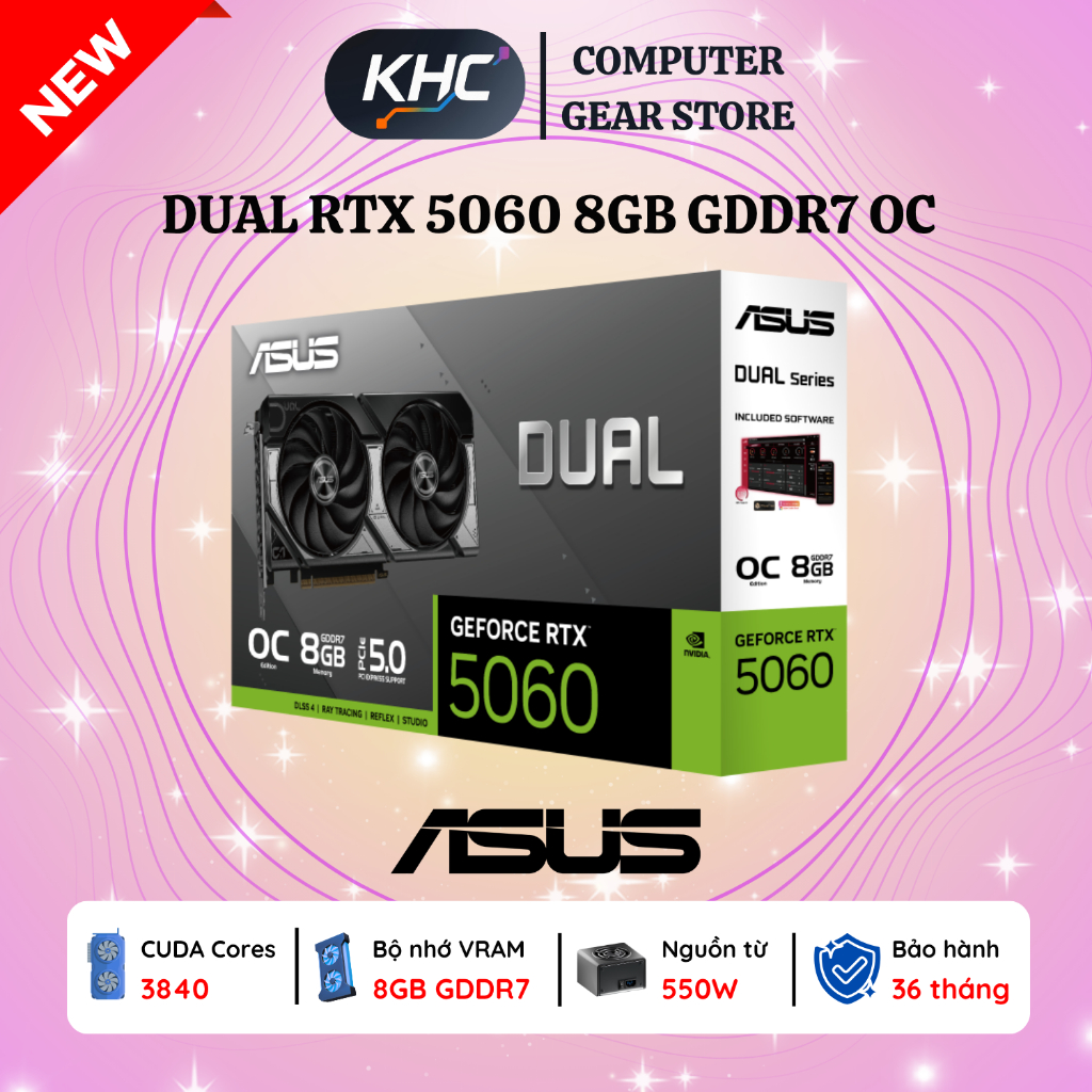 VGA  ASUS Dual RTX 5050 / 5060 / 5060Ti - Bảo Hành 36 Tháng (Full VAT)