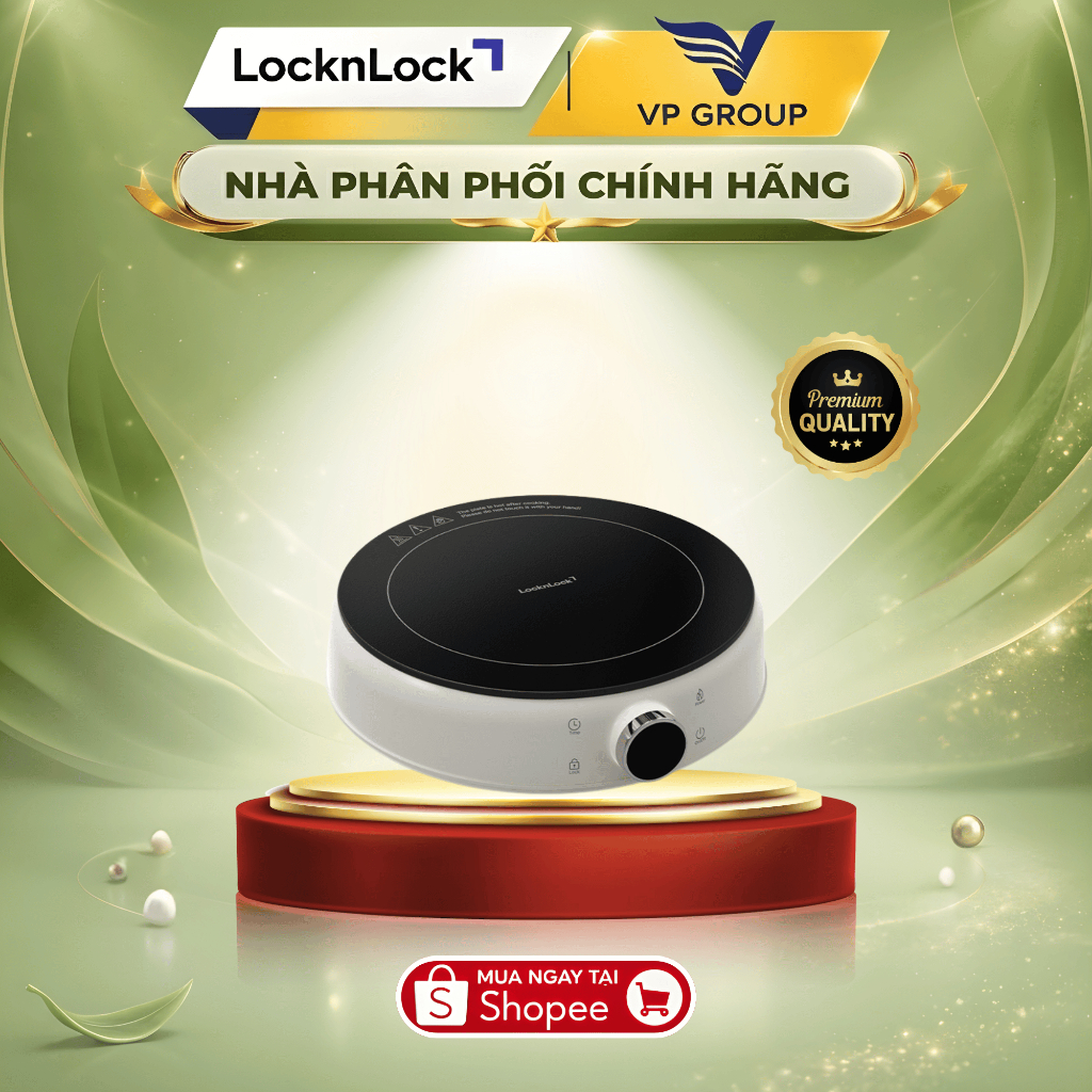 [CHÍNH HÃNG] Bếp điện từ mini Locknlock 1500W- Màu ngà - EJI126IVY