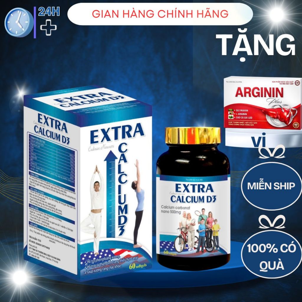 EXTRA CALCIUM D3 – VIÊN UỐNG BỔ SUNG CANXI NANO & VITAMIN D3, HỖ TRỢ XƯƠNG CHẮC KHỎE
