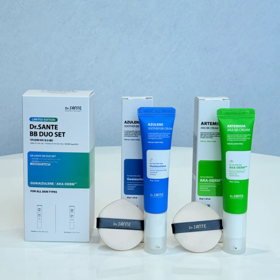 Bộ đôi 2 loại kem BB cream Dr.Sante Azulene Soother BB Cream và Artemisia Aka BB Cream