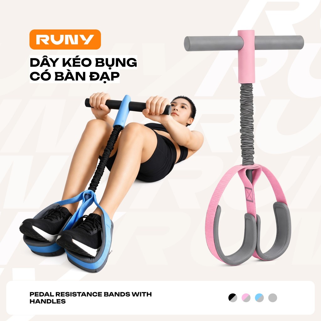 Dây Kéo Bụng Có Bàn Đạp Đa Năng - Dây Kháng Lực 75lbs Tập Core, Tay, Chân, Toàn Thân Tại Nhà - KeoBu