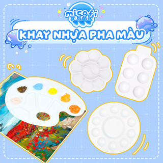 Khay Nhựa Pha Màu Micofi Hoạ Cụ, Palette Pha Trộn Đựng Màu Vẽ Tranh Mix Màu Nước Acrylic Gouache Nhiều Loại Size Nhiều Ô