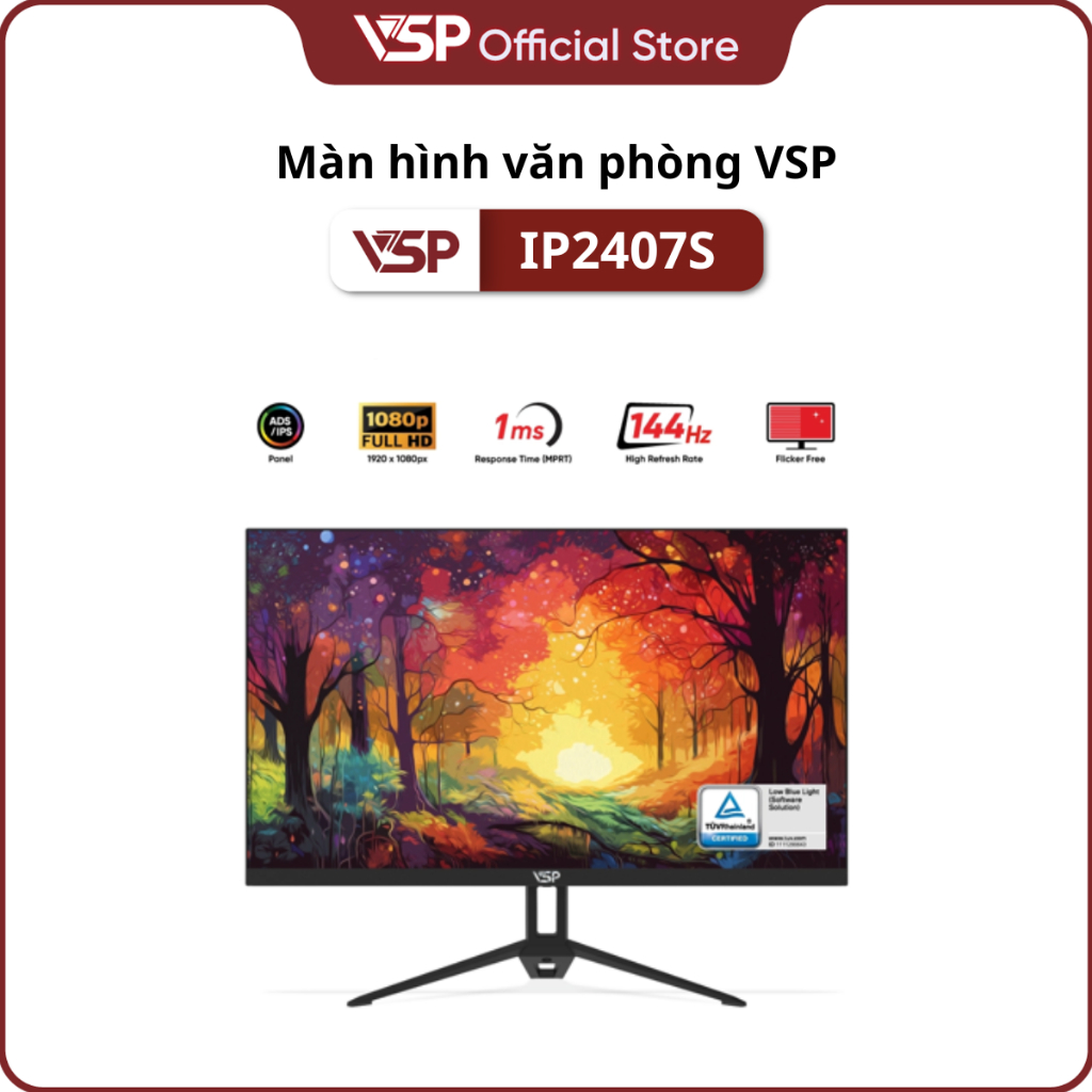 Màn Hình Máy Tính VSP IP2407S Đen (23.8 Inch / FHD / IPS / 144Hz / 1ms)