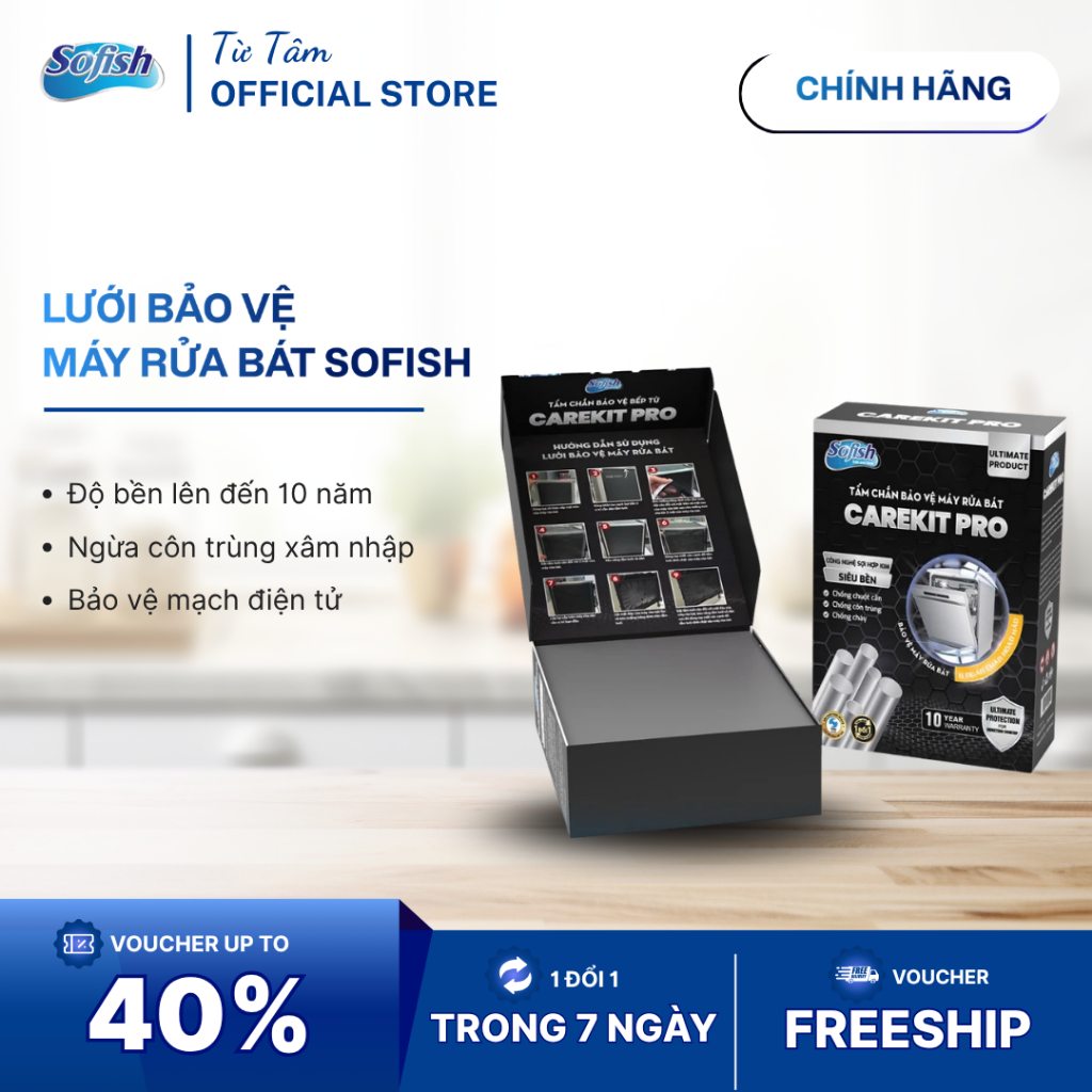 Lưới Bảo Vệ Máy Rửa Bát SOFISH Carekit CKP-010 CKP-015 Phù Hợp 8 Bộ 12 Bộ 15 Bộ Chắn Rác Hiệu Quả