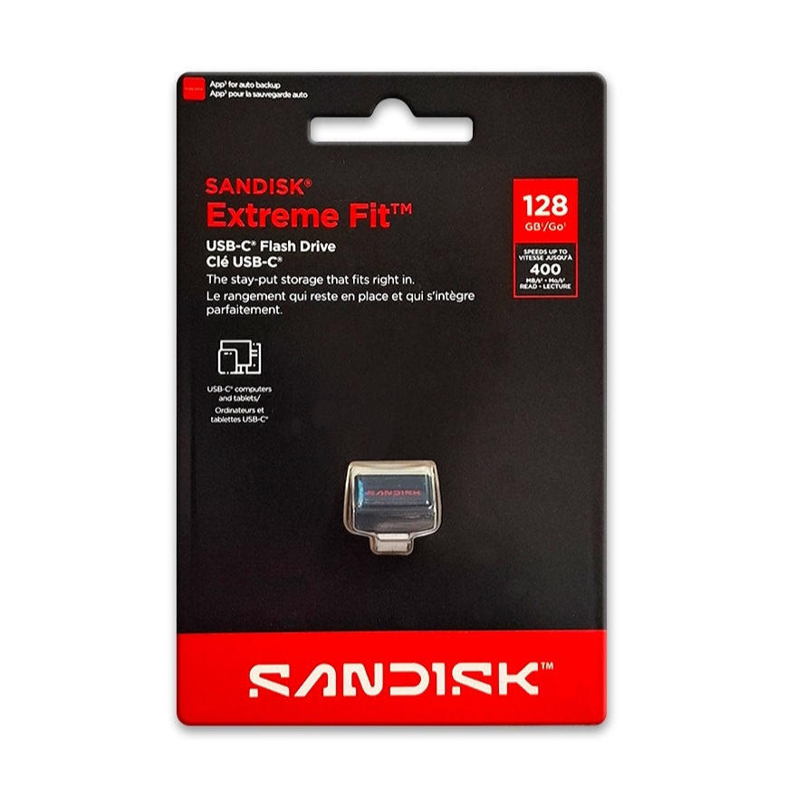 USB 3.2 Sandisk Extreme Fit CZ530 Cổng TypeC 128GB 400MB/s - SDCZ530-128G-G46 (Đen) - Phụ Kiện 1986