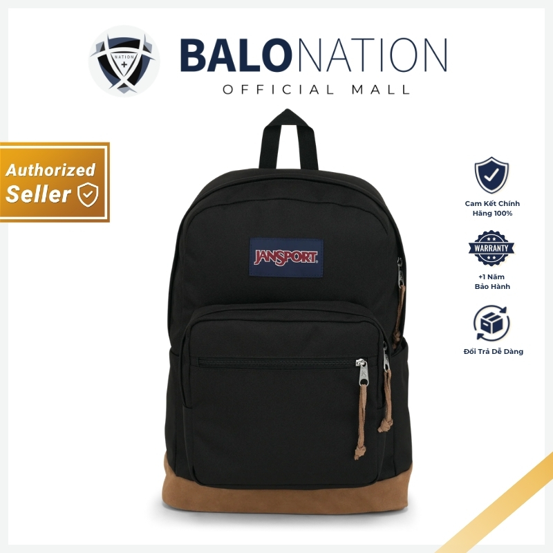 [CHÍNH HÃNG] Balo JANSPORT (USA) Right Pack 28L laptop 15 inch - Balo du lịch đơn giản, nhẹ, đế da, 