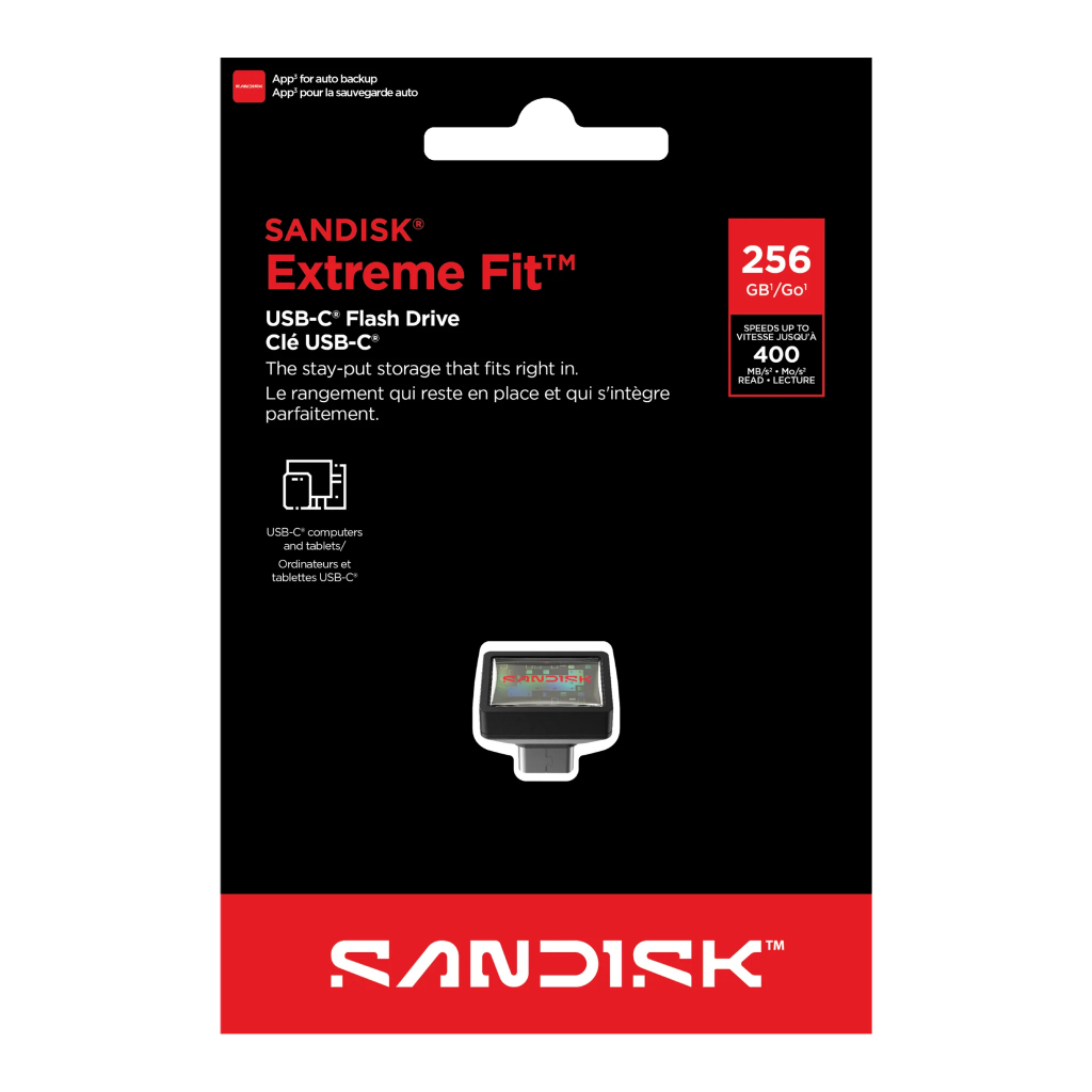 USB 3.2 Sandisk Extreme Fit CZ530 Cổng TypeC 256GB 400MB/s - SDCZ530-256G-G46 (Đen) - Phụ Kiện 1986