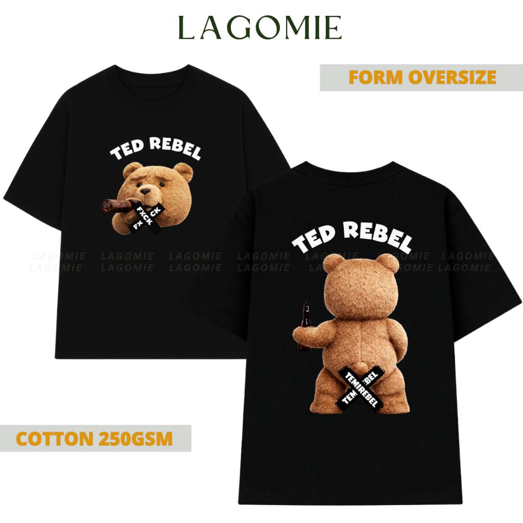 Áo Thun Gấu Teddy Local Brand Du Lịch Form Rộng Cotton 100% TED REBEL Unisex Nam Nữ LAGOMIE