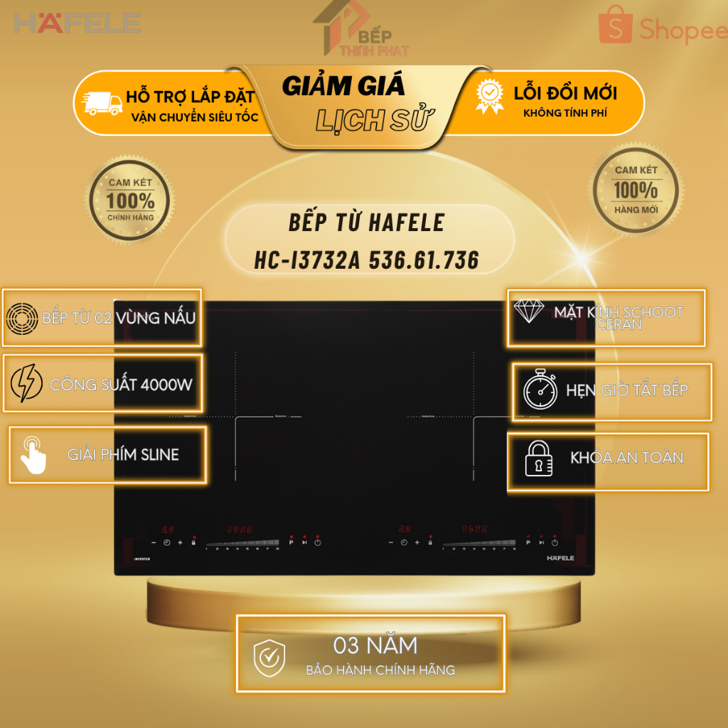 Bếp từ đôi Hafele HC-I3732A 536.61.736 Malaysia