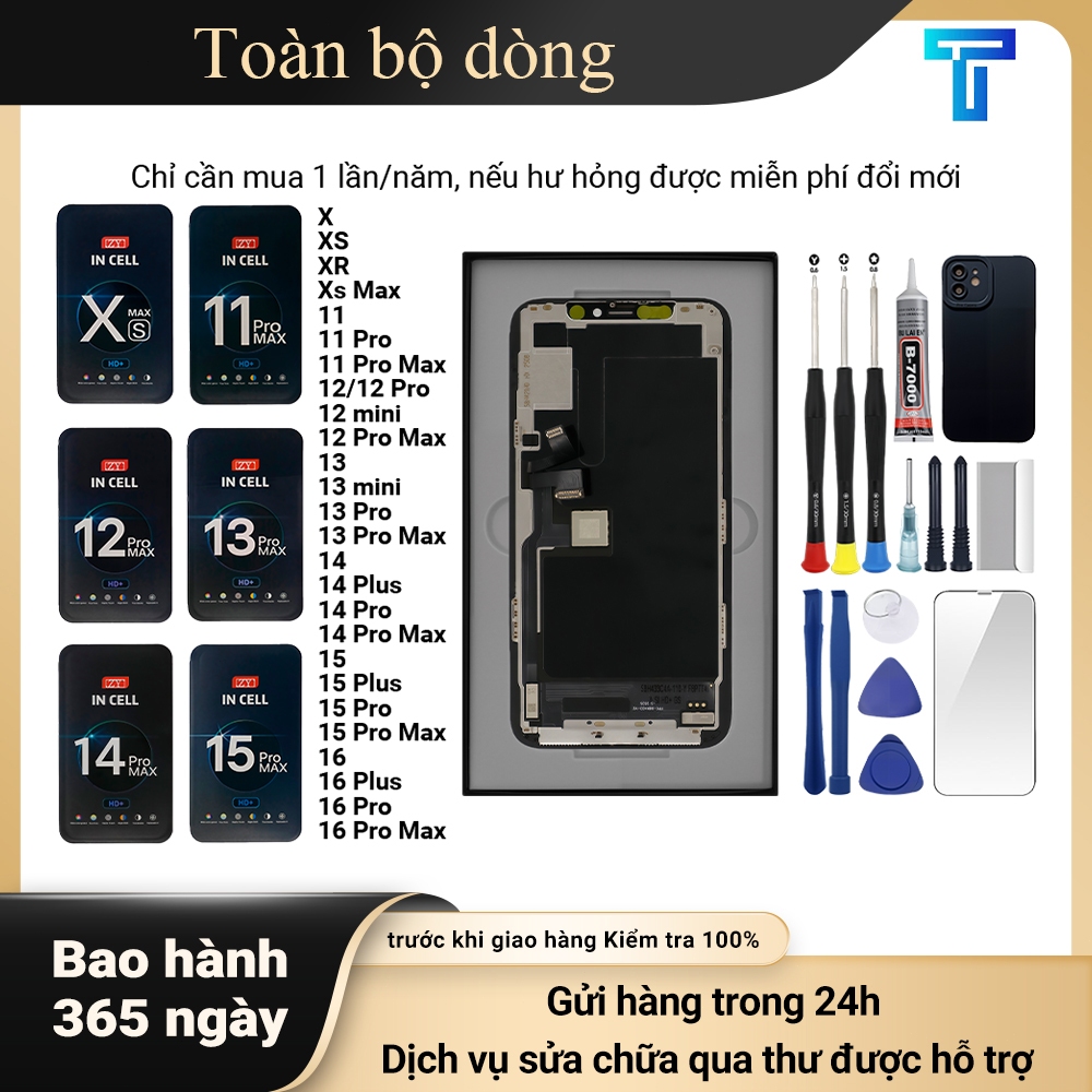 Màn hình GX/ZY chính hãng tương thích với iPhoneX/XS/Xs Max/11/12/13/MINI/14/15/16/Pro/Plus/Pro Max