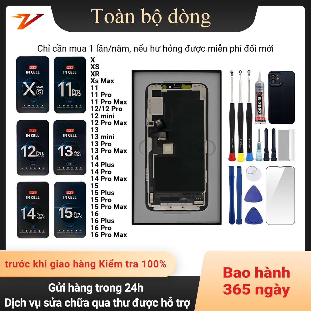 Màn hình GX/ZY chính hãng tương thích với iPhoneX/XS/Xs Max/11/12/13/MINI/14/15/16/Pro/Plus/Pro Max