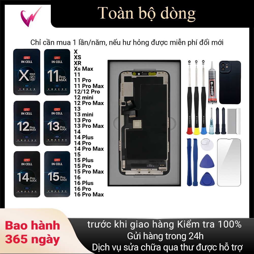 Màn hình GX/ZY chính hãng tương thích với iPhoneX/XS/Xs Max/11/12/13/MINI/14/15/16/Pro/Plus/Pro Max