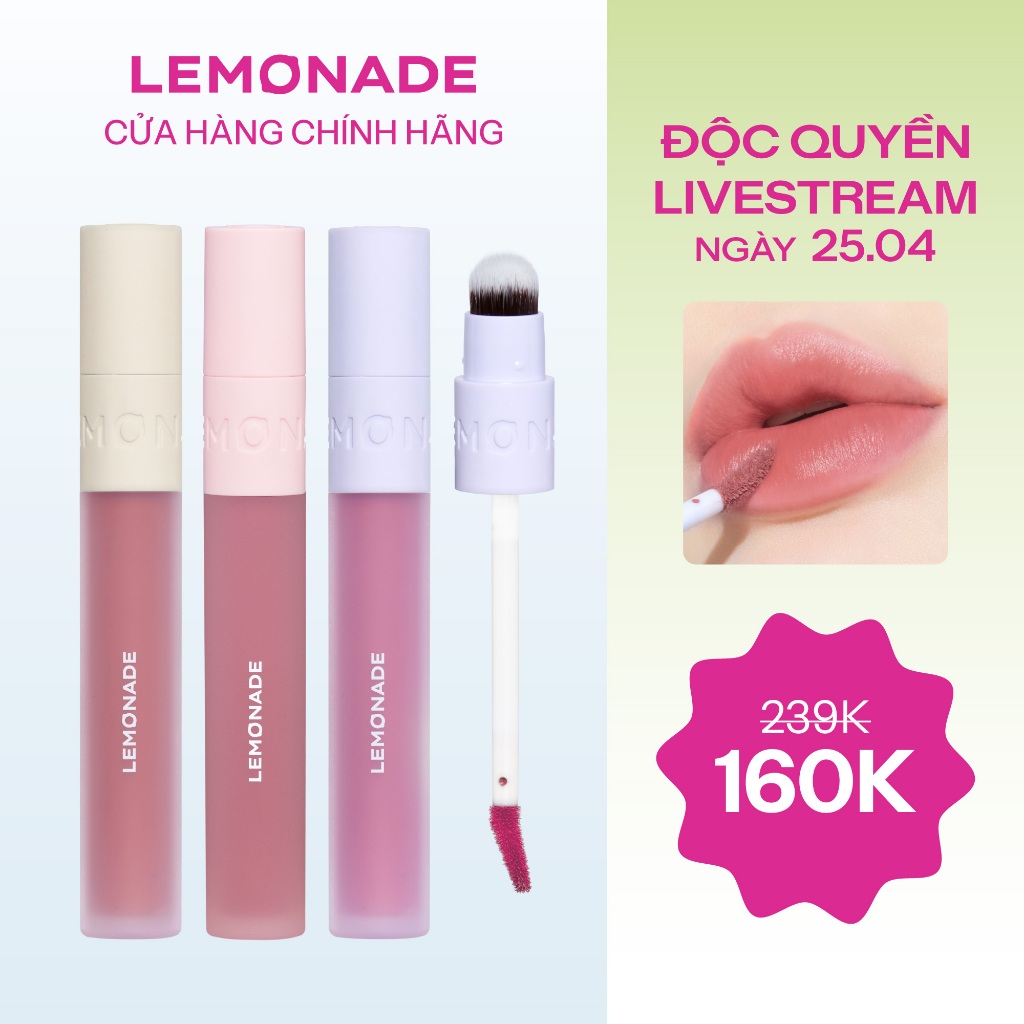 [LIVESTREAM KOL] Son kem LEMONADE mịn lì thuần chay PERFECT COUPLE LIP 3,5g