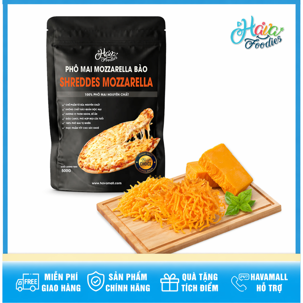 [Chỉ Giao Hỏa Tốc] Phô mai Cheddar bào sợi Bottega Zelachi 500g – Bottega ZelachiShredded Yellow Che