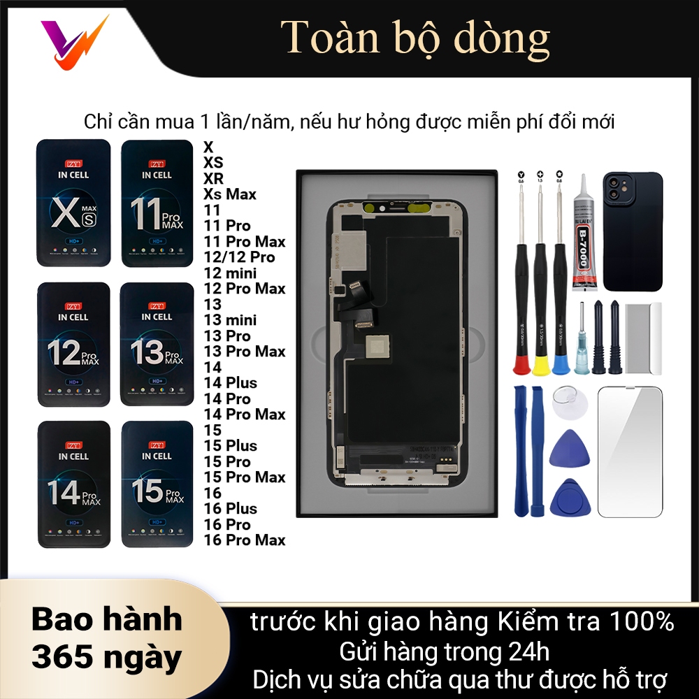 Màn hình GX/ZY chính hãng tương thích với iPhoneX/XS/Xs Max/11/12/13/MINI/14/15/16/Pro/Plus/Pro Max