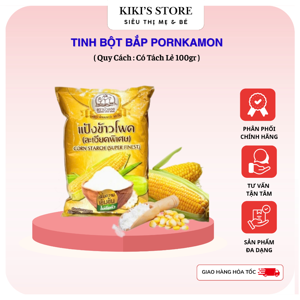 Tinh bột bắp hữu cơ cho bé ăn dặm - Tách lẻ 100g