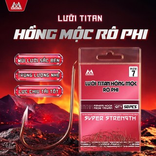 Lưỡi Titan Hồng Mộc Rô Phi Laoma Fishing Titan 50PCS - Mũi Bén Chịu Tải Tốt Phụ Kiện Câu Cá