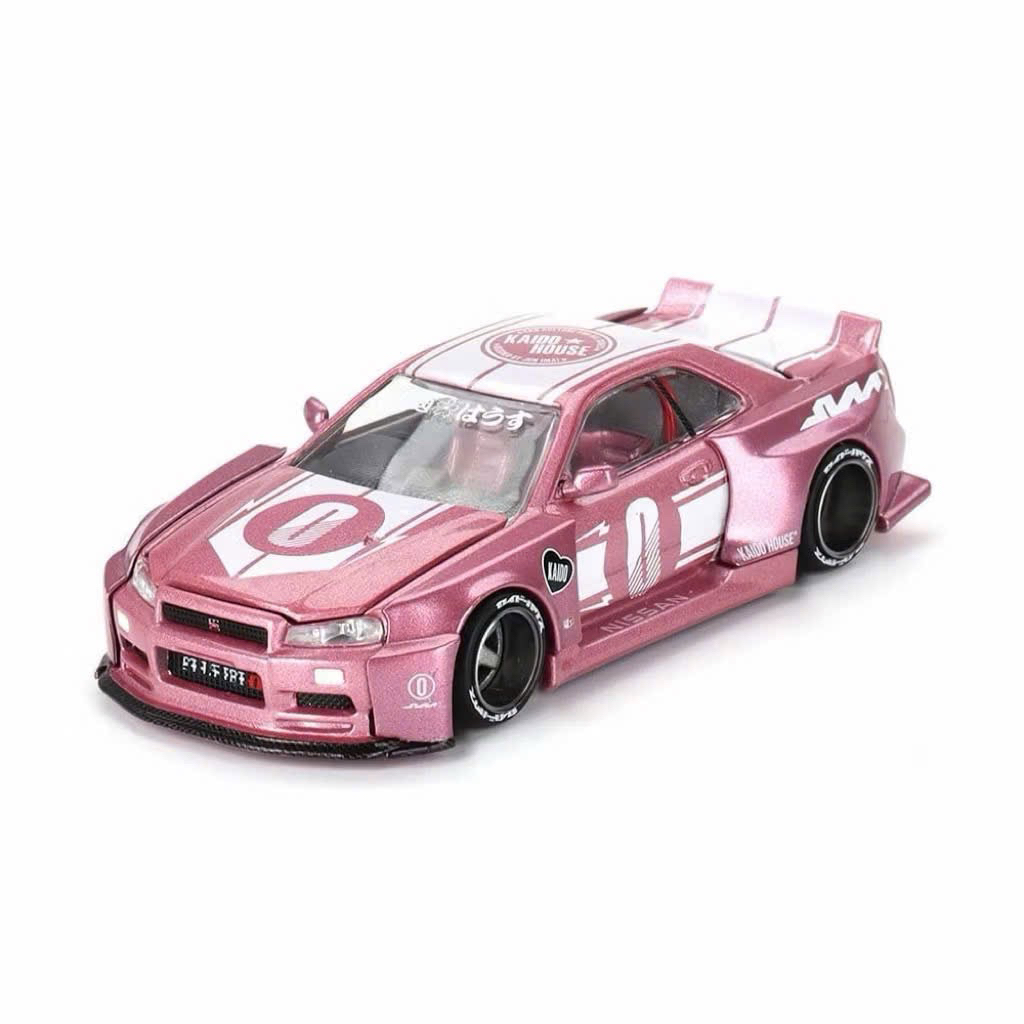 Kaido House 1:64 Nissan Skyline GTR R34 Hồng xe hợp kim mẫu 128