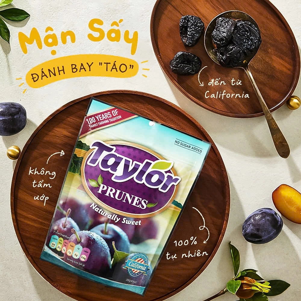 Mận khô Taylor (Organic) Prunes Naturally Sweet 250g