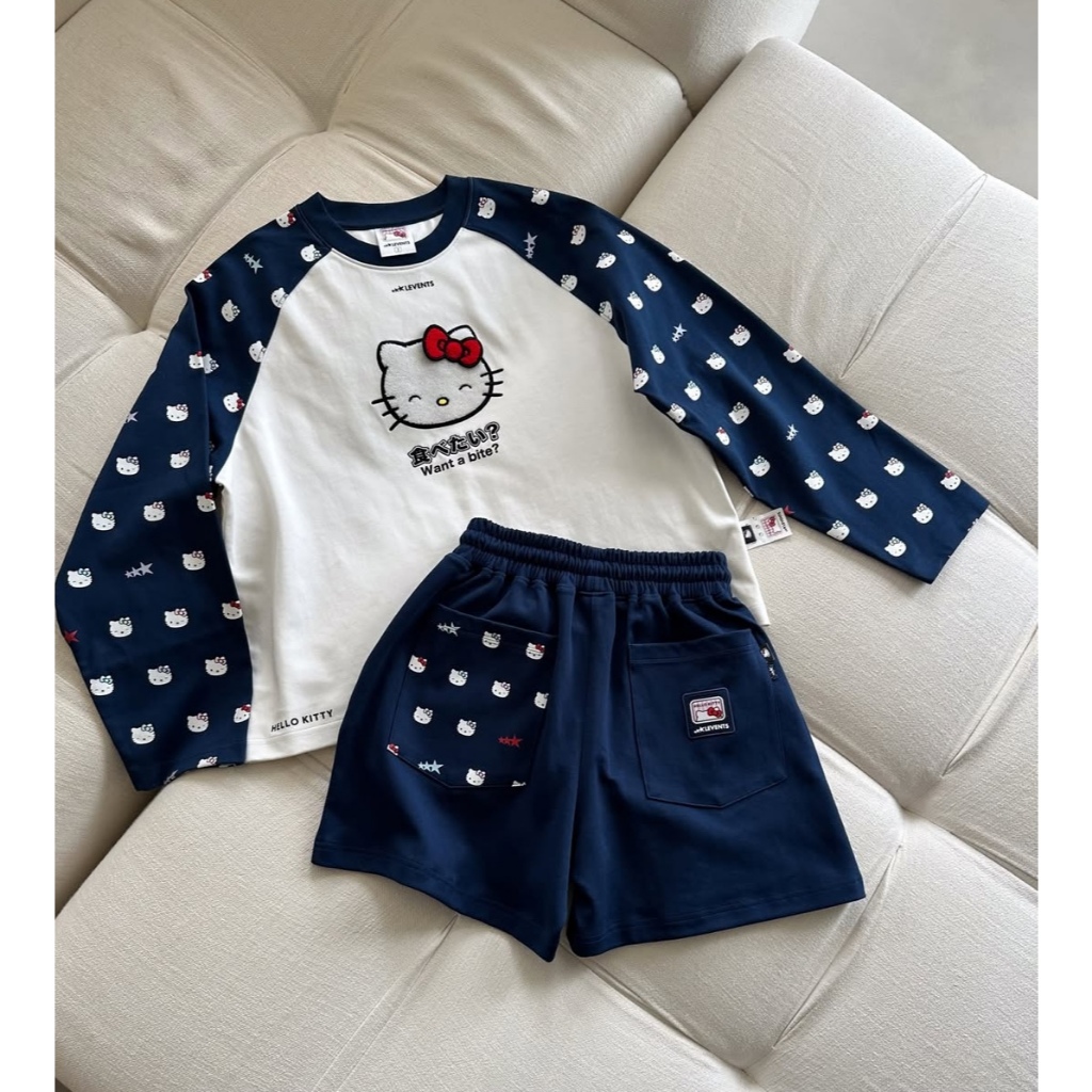 𝐐𝐔Ầ𝐍 𝐋𝐄𝐕𝐄𝐍𝐓𝐒 𝐱 𝐊𝐈𝐓𝐓𝐘 | Emoji Pattern Shortpants / Navy