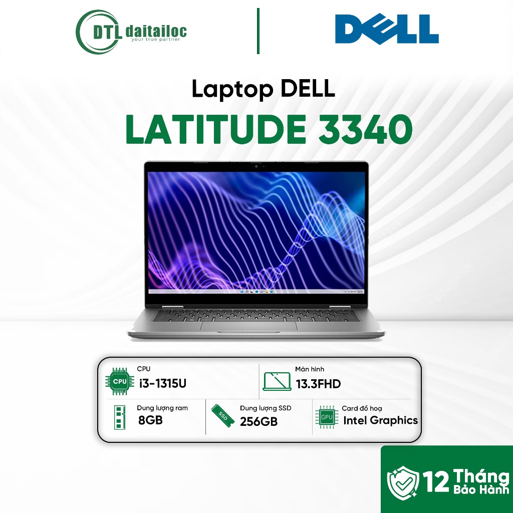 Laptop DELL LATITUDE 3340 i3-1315U 8GB 256GB 13.3FHD UHD Graphics W11 Pro Titan Gray (NK) | Chính hã