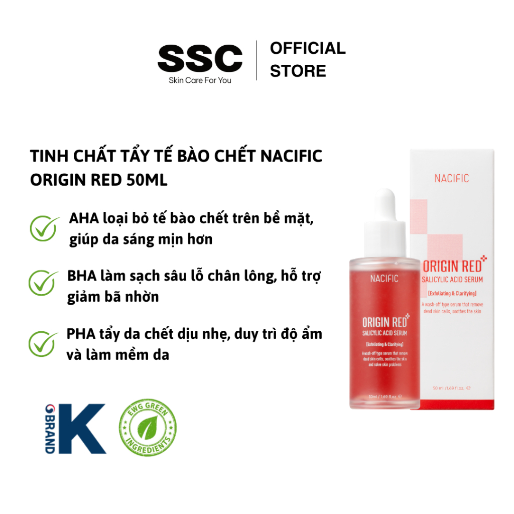 Tinh Chất Peel Da Nacific Origin Red 50ml – Làm Sạch Bề Mặt & Hỗ Trợ Loại Bỏ Tế Bào Chết (Rửa Lại Sa