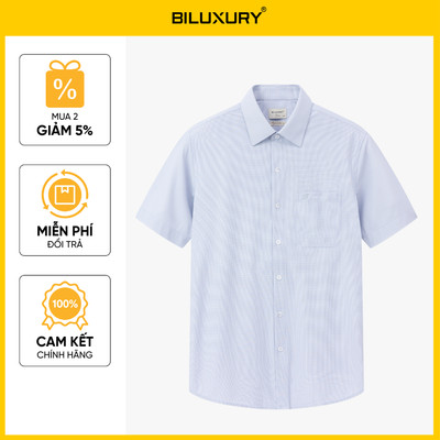 Áo Sơ Mi Nam Ngắn Tay Thiết Kế 1SMCT676GHS Biluxury Form BOSS Kháng Khuẩn Bền Màu