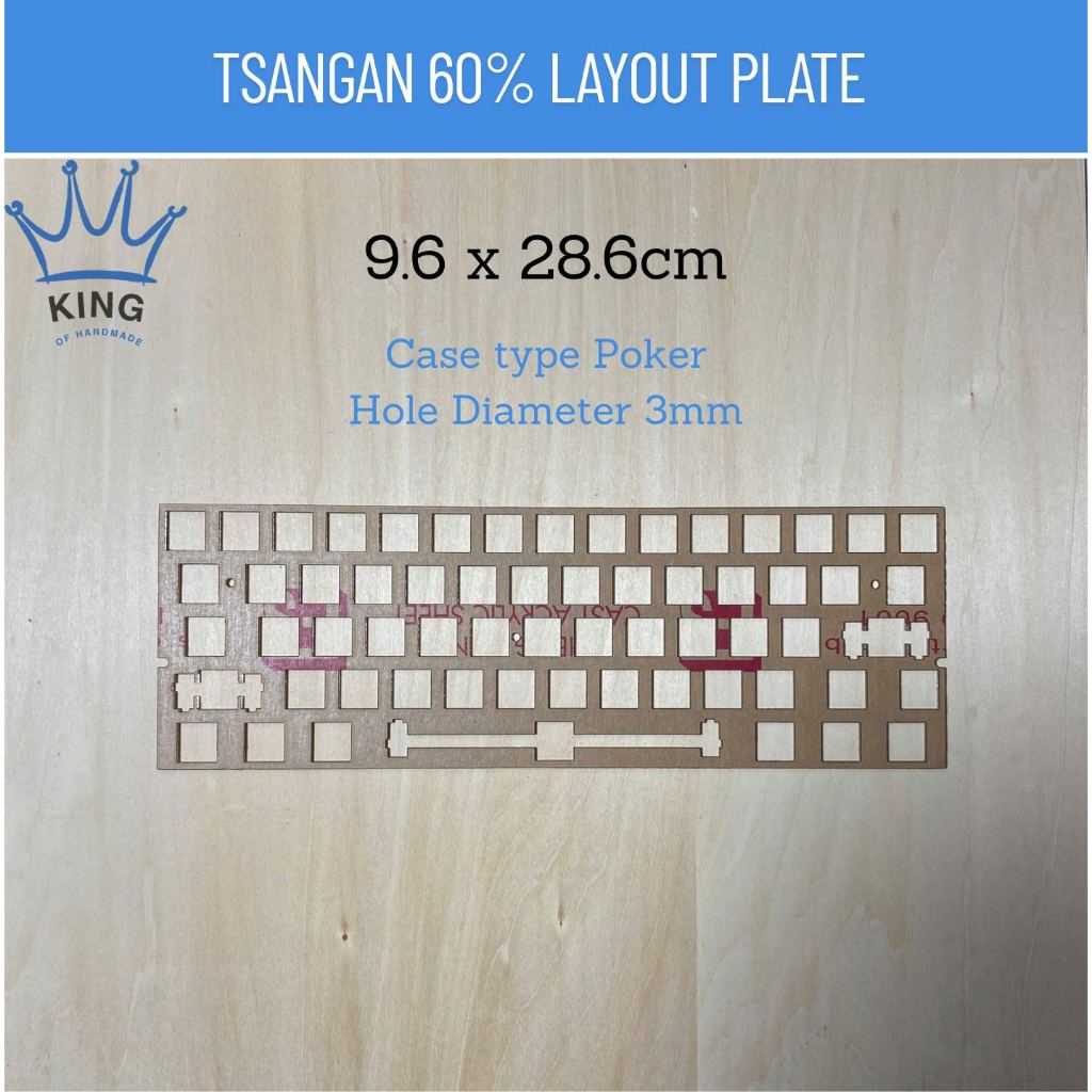 [Tsangan 60% Layout Plate, Plate Mount] - Switch Housing 14x14mm bằng mica trong 1.5mm