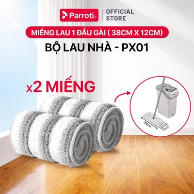 Miếng lau nhà 1 Đầu Gài  38x12cm, dùng cho bộ lau nhà size lớn Parroti ProMax - PX01