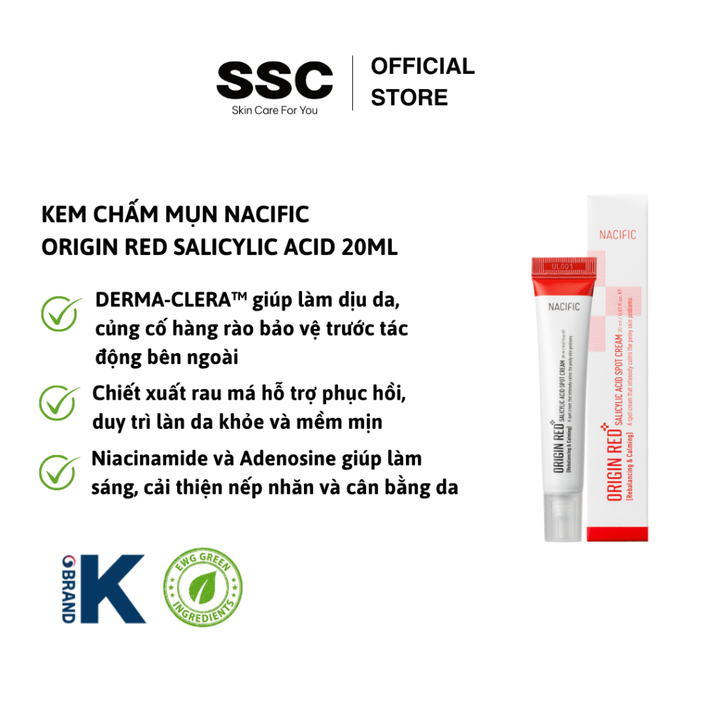 Kem Chấm Mụn Nacific Origin Red Salicylic Acid 20ml – Làm Sạch Vùng Da & Giúp Da Khô Thoáng Nhanh