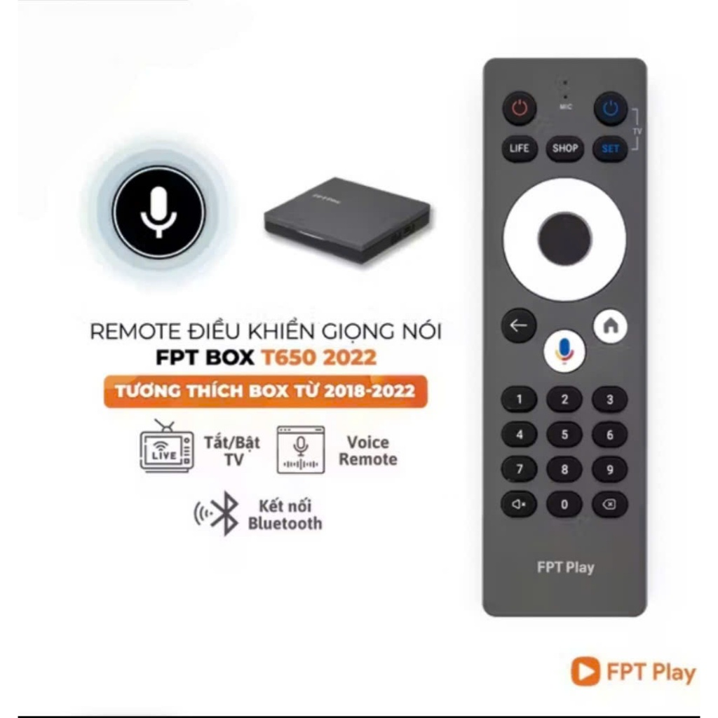 Điều Khiển FPT Play Box T650 S650 Thay Thế Remote Cũ Hỏng, Thất Lạc