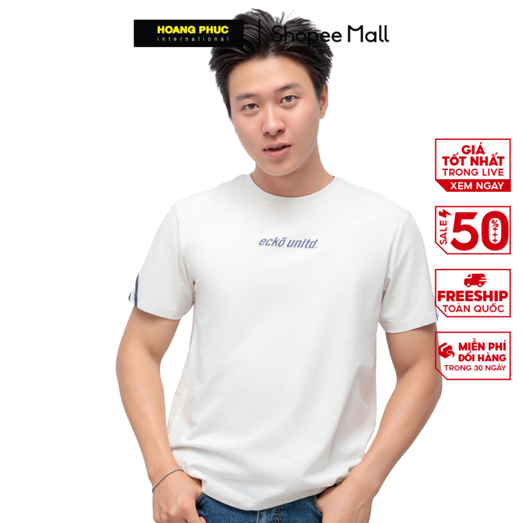 Áo Thun Tay Ngắn Nam Ecko Unltd IF24-99003 Công Nghệ Ice Texture Thoáng Mát Cả Ngày
