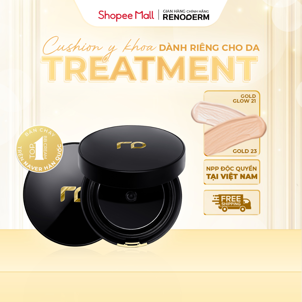 [MALL HÃNG] Phấn nước Cushion RenoDerm DAY LONG BB CREAM GOLD 23/GLOW 21 Chống Nắng SPF37/PA++