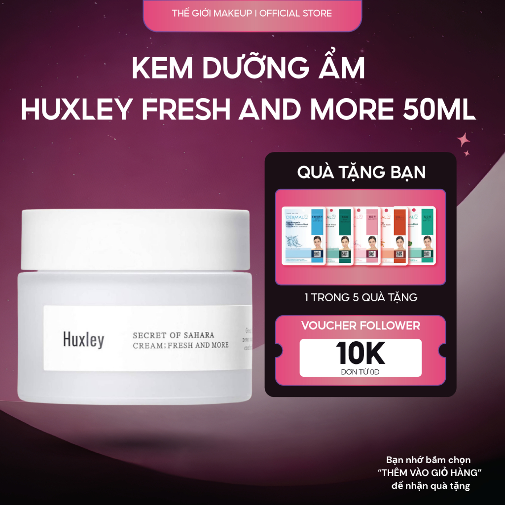 [CHÍNH HÃNG] Kem Dưỡng Huxley Secret Of Sahara Cream Fresh And More 50g – Dưỡng Ẩm, Căng Mượt