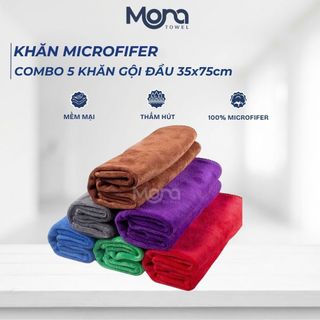 Combo 5 Khăn gội spa 35x75cm loài DÀY, mềm thấm nước dùng  salon tóc, thẩm mỹ viện