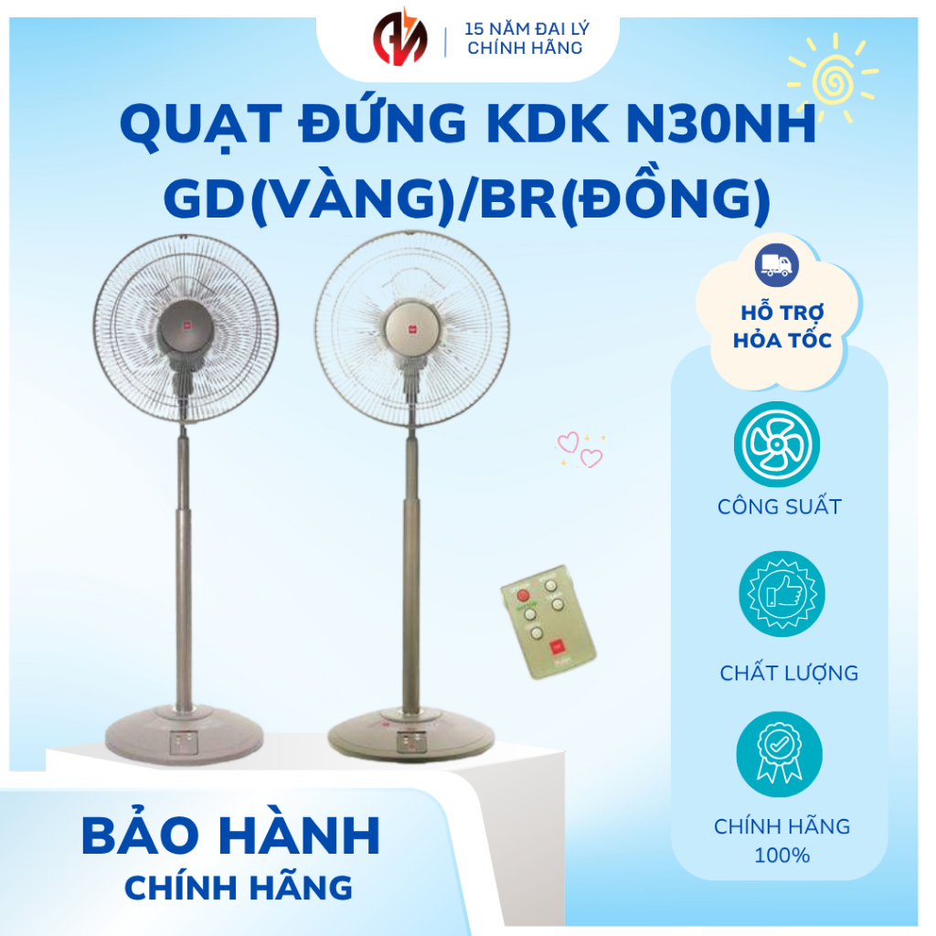 Quạt lửng KDK N30NH GD (Vàng) / BR (Đồng) - Bảo hành chình hãng, mới 100%