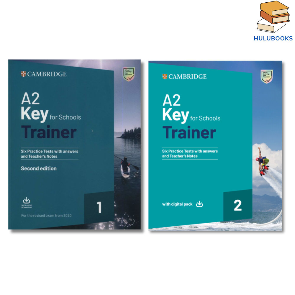 Sách - A2 Key for Schools Trainer 1,2 - Bản in đen trắng kèm đáp án, Tặng Audio mp3